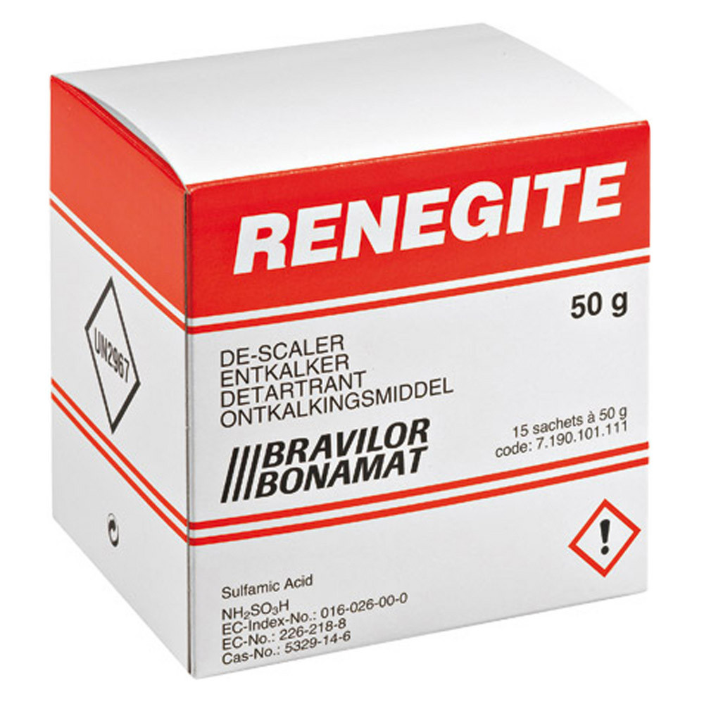 60 sachets de détartrant Renegite Bravilor