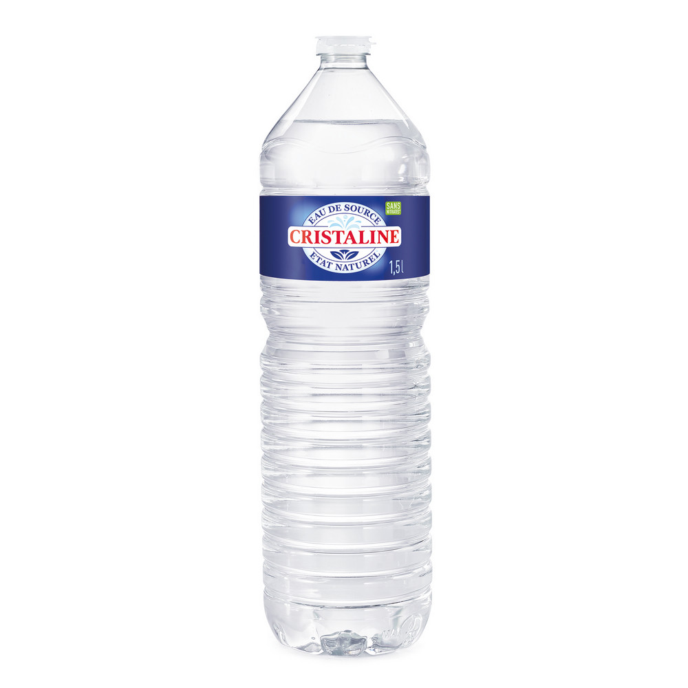 Eau plate Cristaline, en bouteille, lot de 12 x 1,5 L