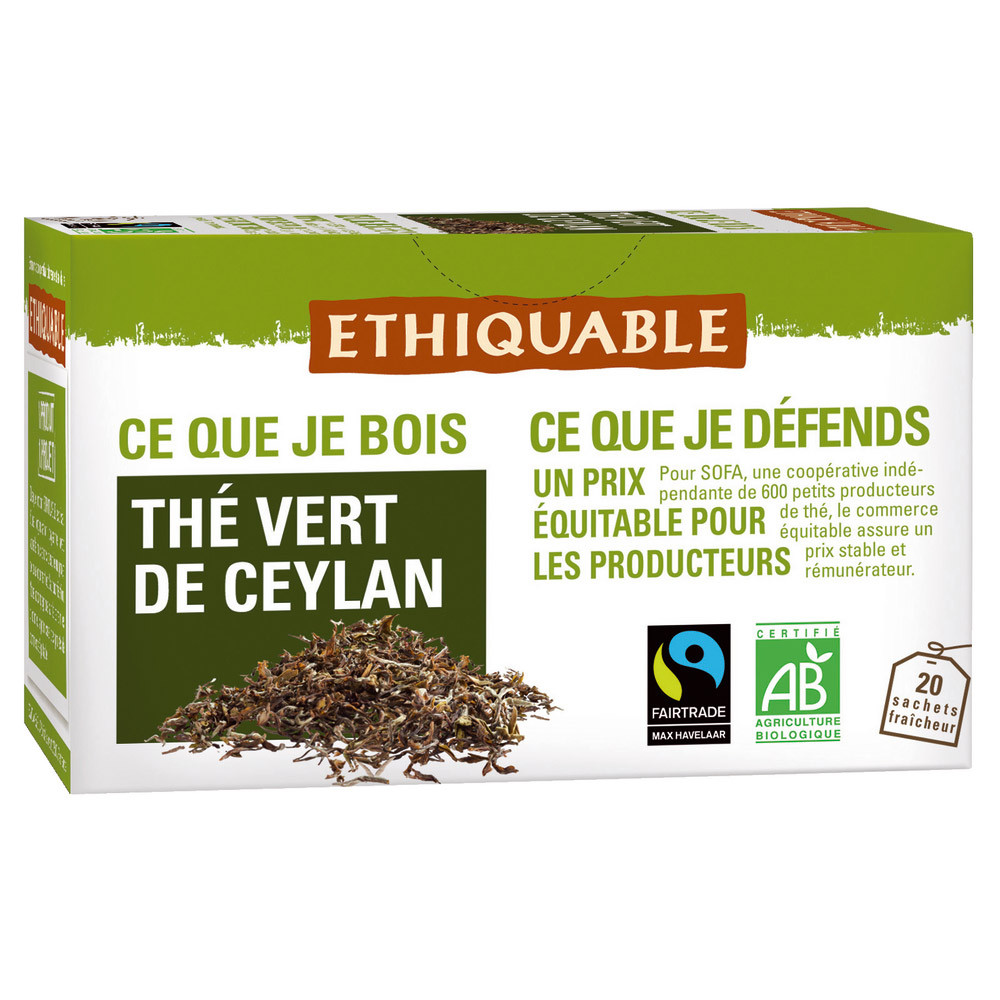 2 paquets Thé Vert de Ceylan Ethiquable