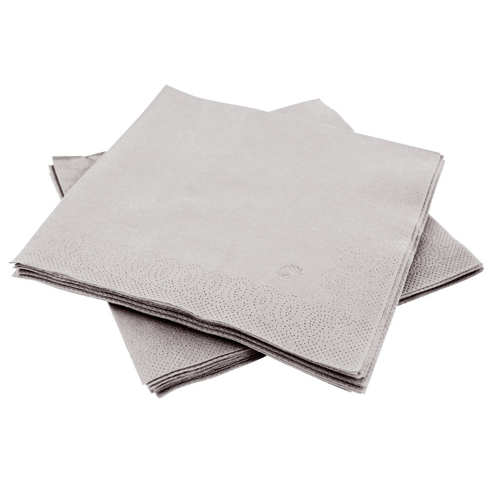 Serviettes de table en papier Dinner Tork, coloris gris, le colis de 150