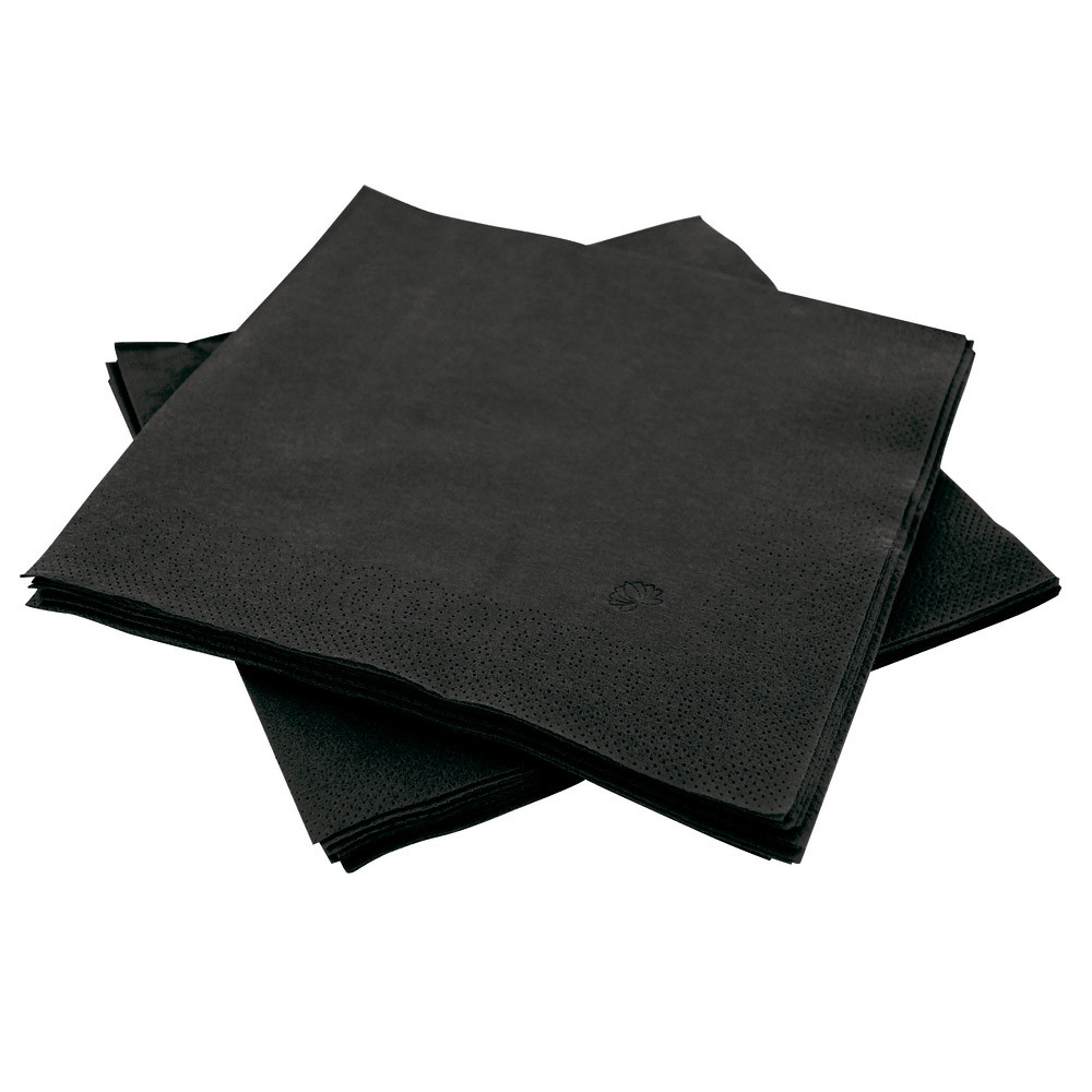 Serviettes de table en papier Dinner Tork, coloris noir, le colis de 150