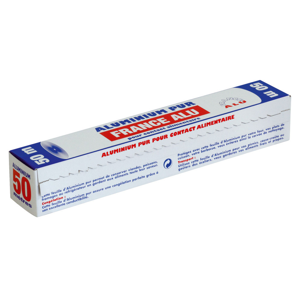Papier aluminium en rouleau de 50 m x 30 cm, le lot de 5