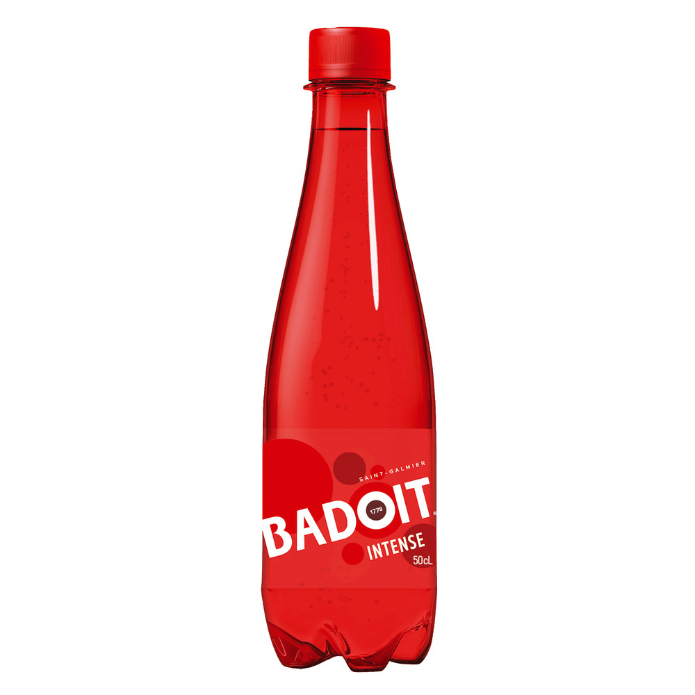 Eau gazeuse Badoit Rouge, en bouteille, lot de 24 x 50 cl