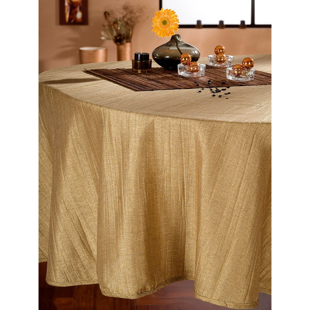 Nappe tissu Taffetas plissé or, rectangulaire 1,50 x 3,00 m