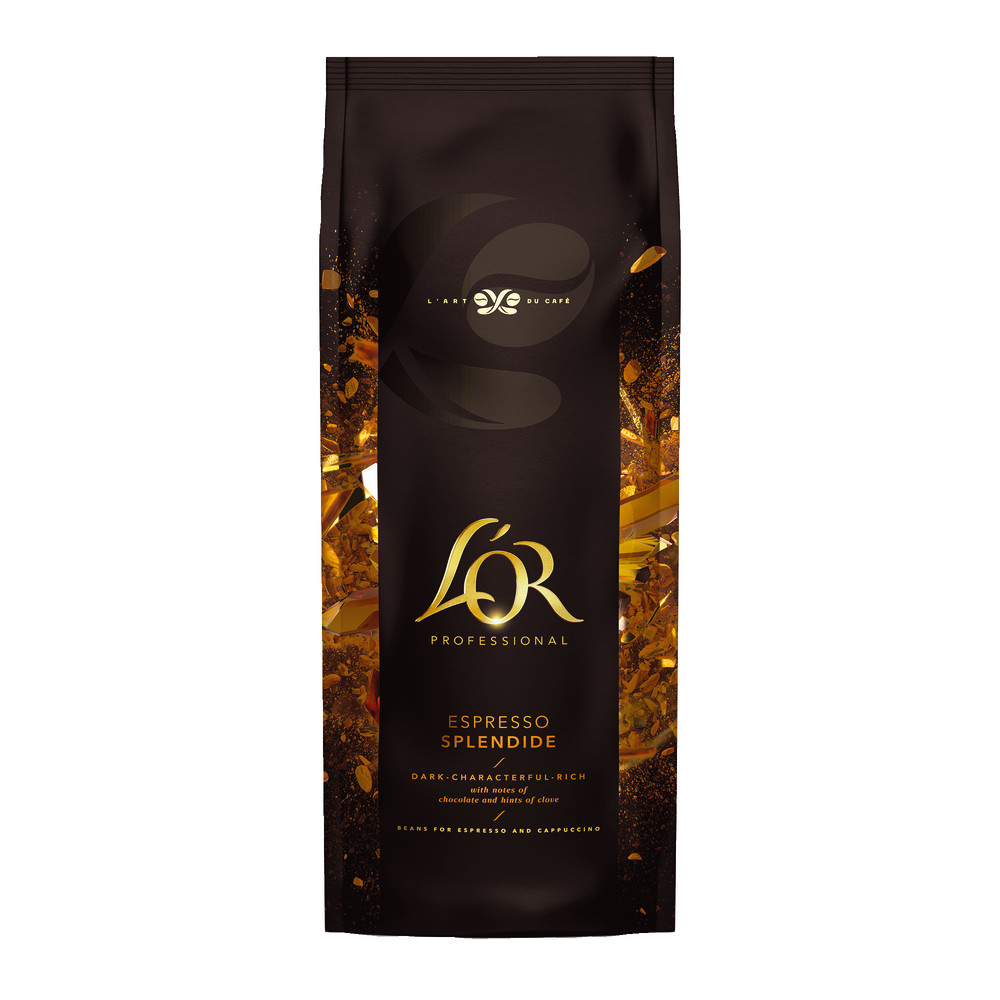 Café en grains L'Or Espresso Splendide Bio & UTZ, 100% arabica, paquet de 1 kg