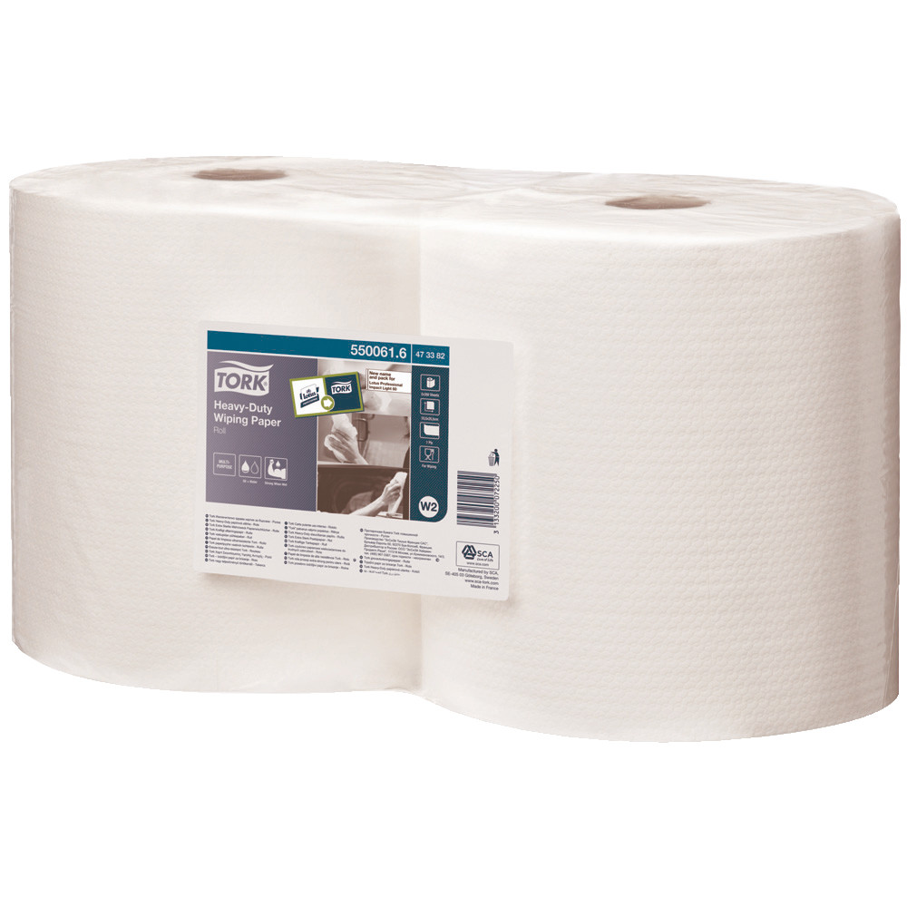 2 bobines d'essuyage Tork ultra résistant, 350 formats