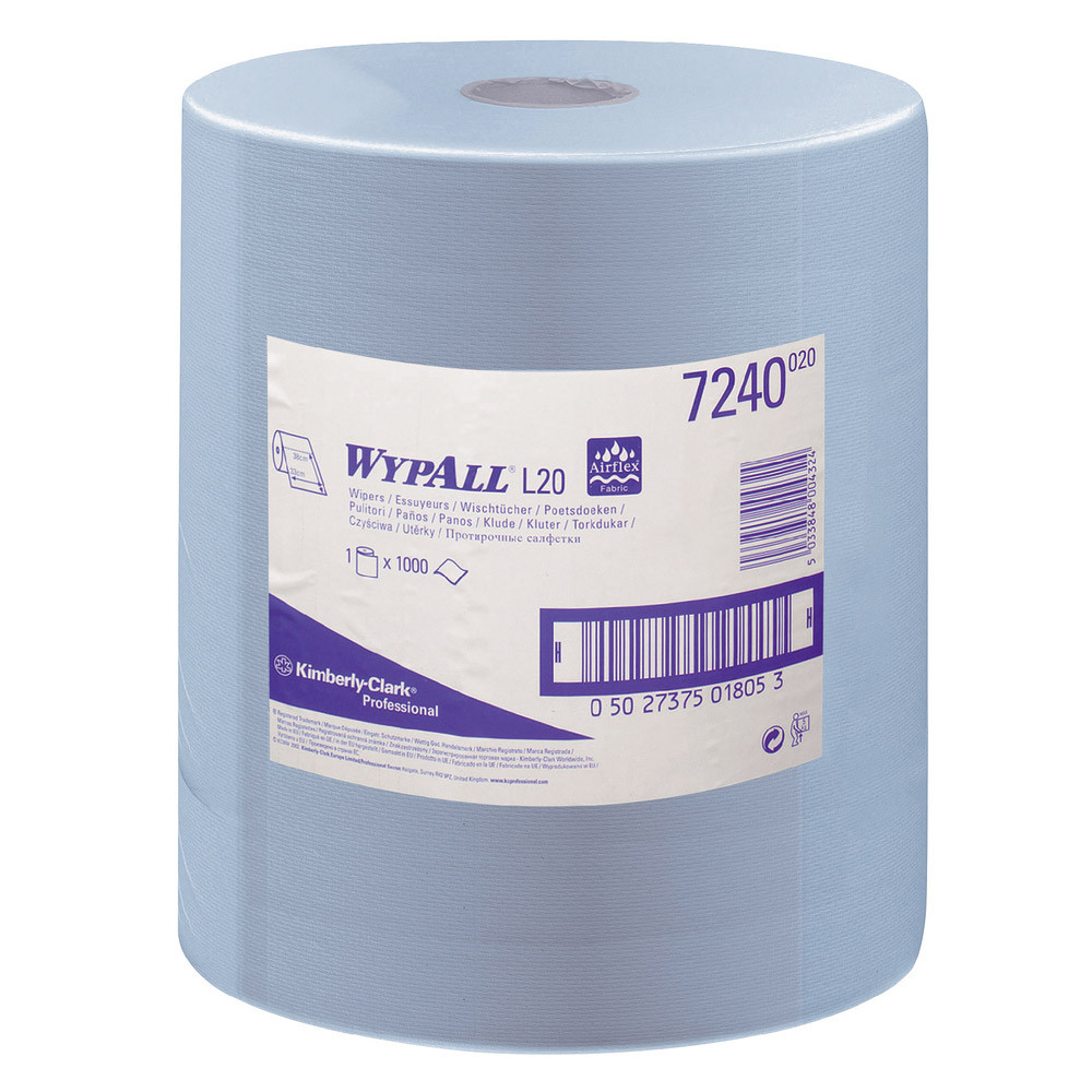 Bobine d'essuyage bleue Wypall L20, 1000 formats