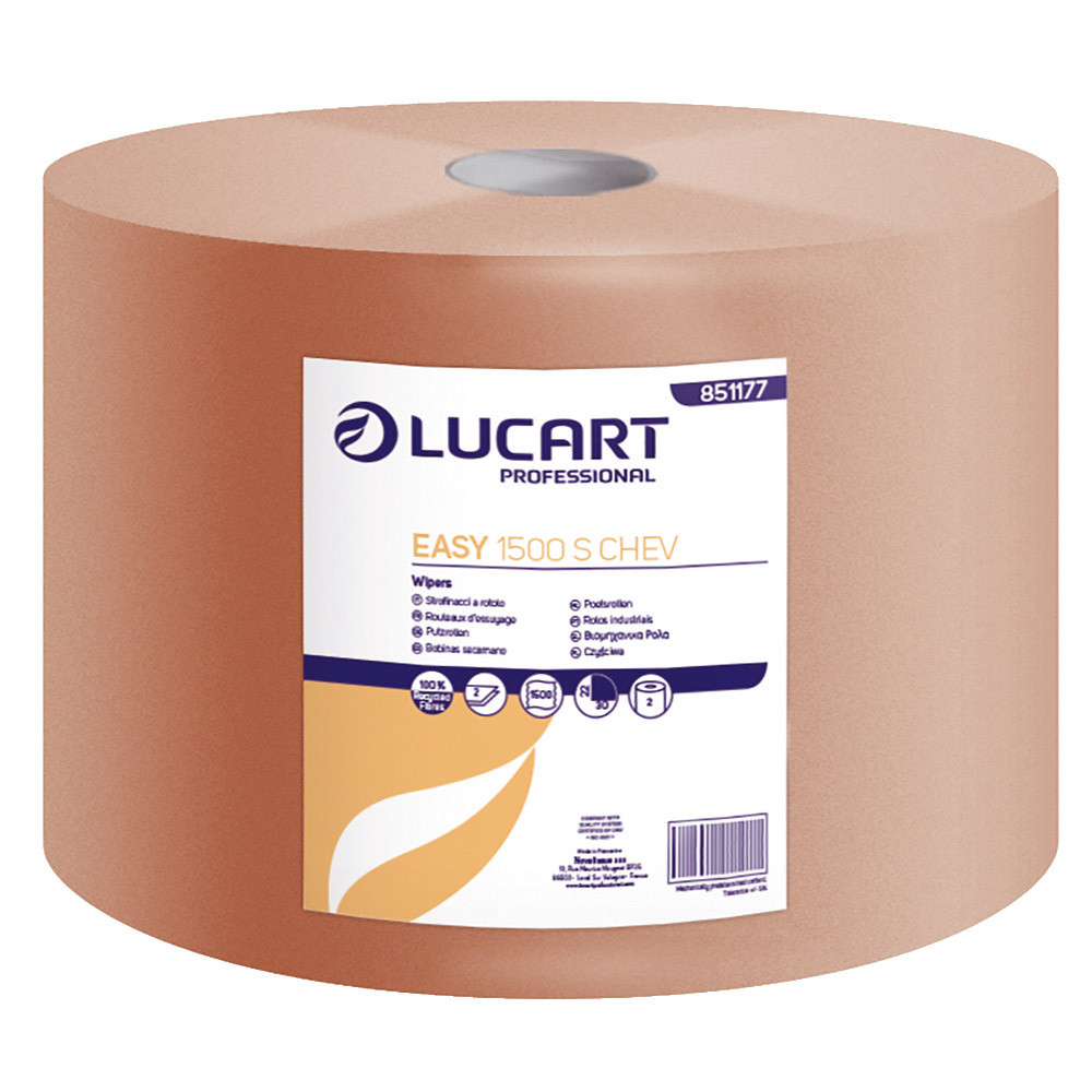 2 bobines d'essuyage chamois Eco Lucart, 1500 formats