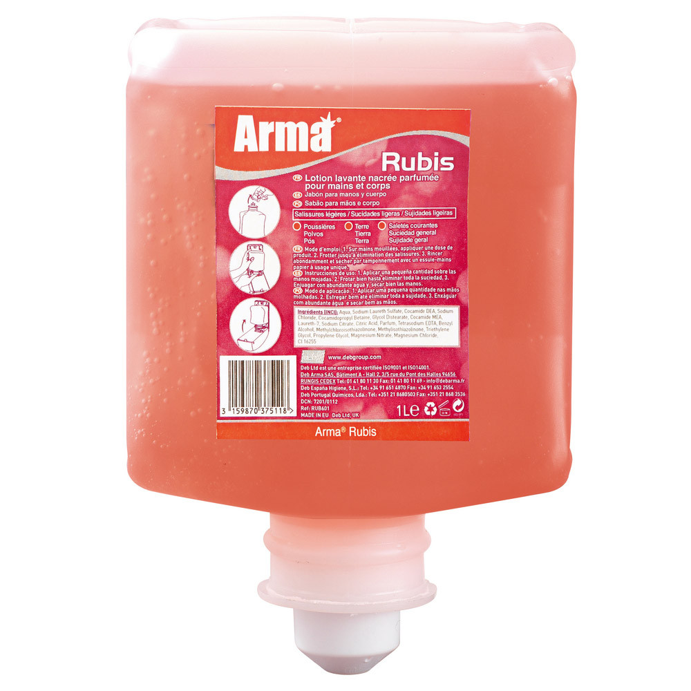 6 cartouches de savon parfumé Arma Rubis, 1 L