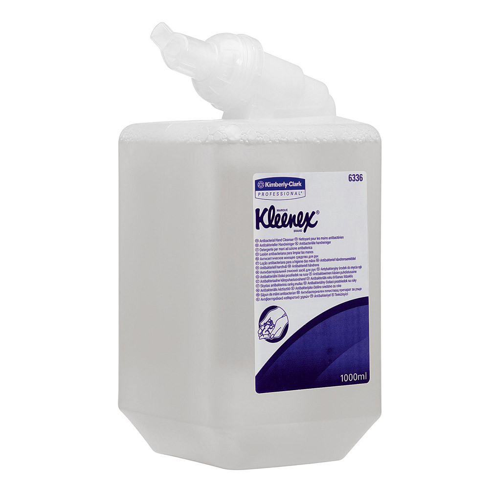 6 cartouches de crème lavante mains antiseptique Kleenex 1 L