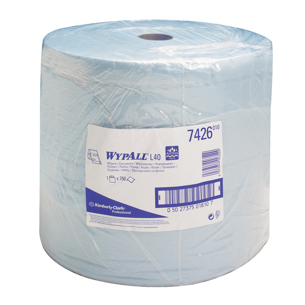 Bobine bleue d'essuyage à dévidage central Wypall L40 , 750 formats
