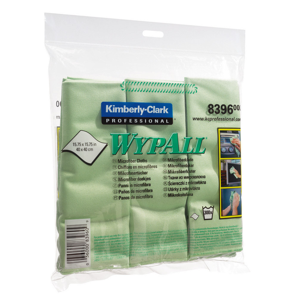 6 lavettes microfibres Wypall Kimberly-Clark vert