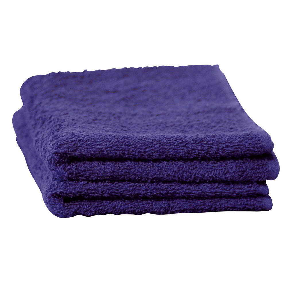Serviettes de toilette coton bleues 30 x 54 cm, lot de 6