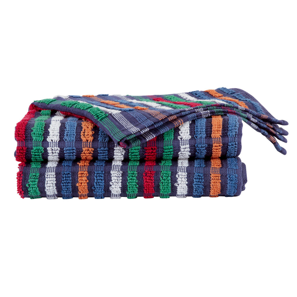 Serviettes mains coton multicolore 50 x 80 cm, lot de 6