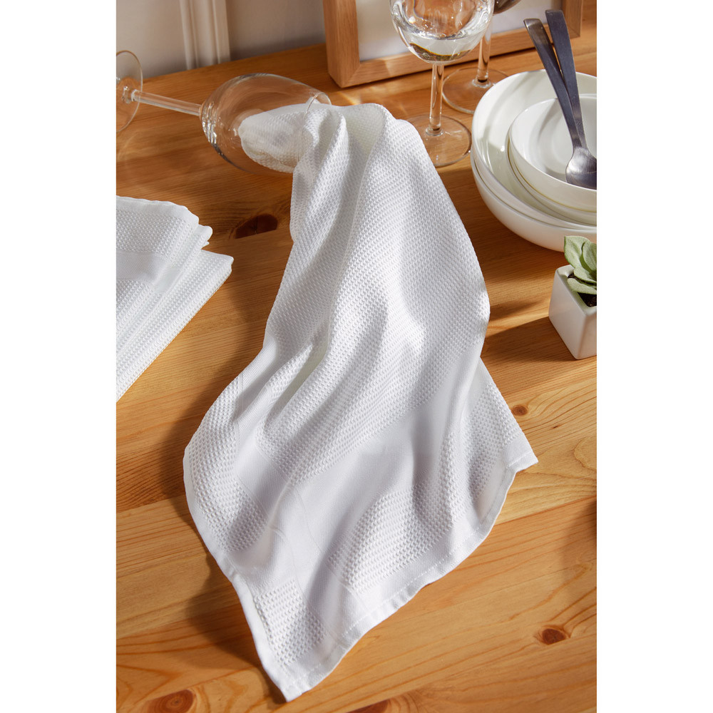 Torchons microfibre blancs 42 x 68 cm, lot de 4