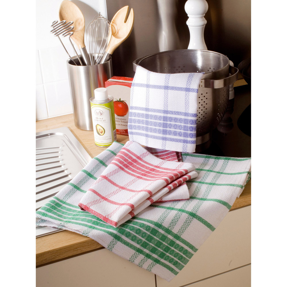 Torchons coton et lin assortis 50 x 70 cm, lot de 6