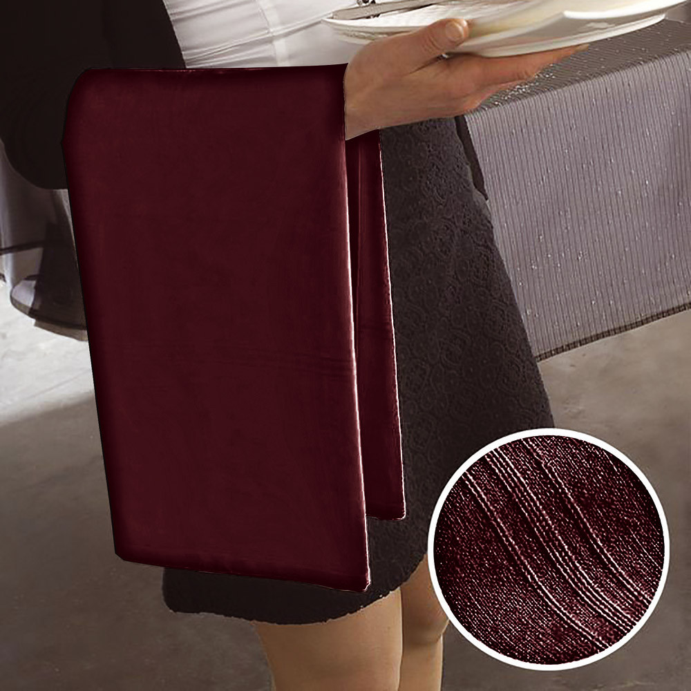 Torchons avec liteau de service bordeaux 55 x 77 cm, lot de 3