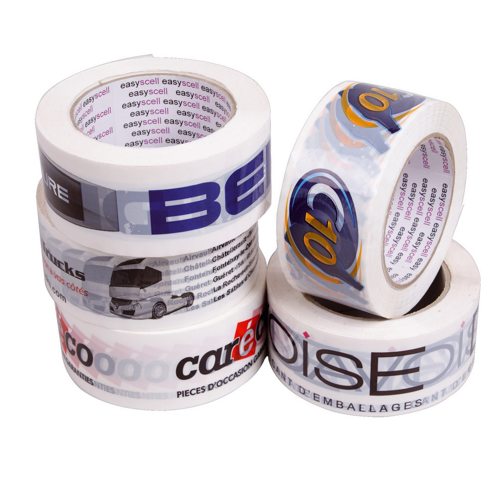 72 rouleaux adhésifs personnalisés 2 couleurs, fond blanc, 48 mm x 66 m