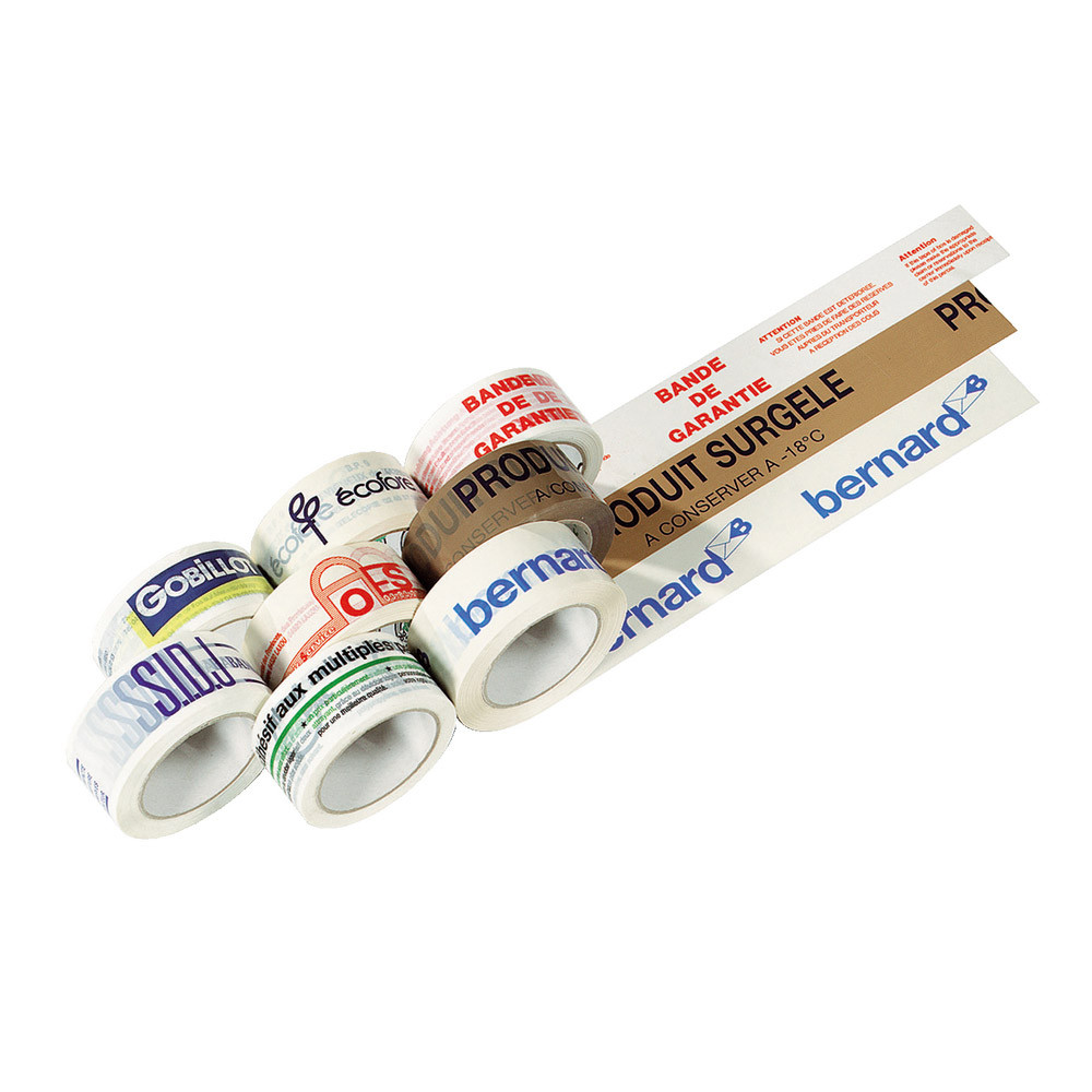 72 rouleaux adhésifs personnalisés 2 couleurs, fond transparent, 48 mm x 66 m