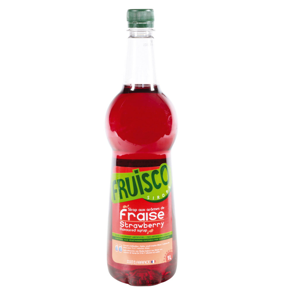 Bouteille de sirop de Fraise, Fruisco 1 Litre