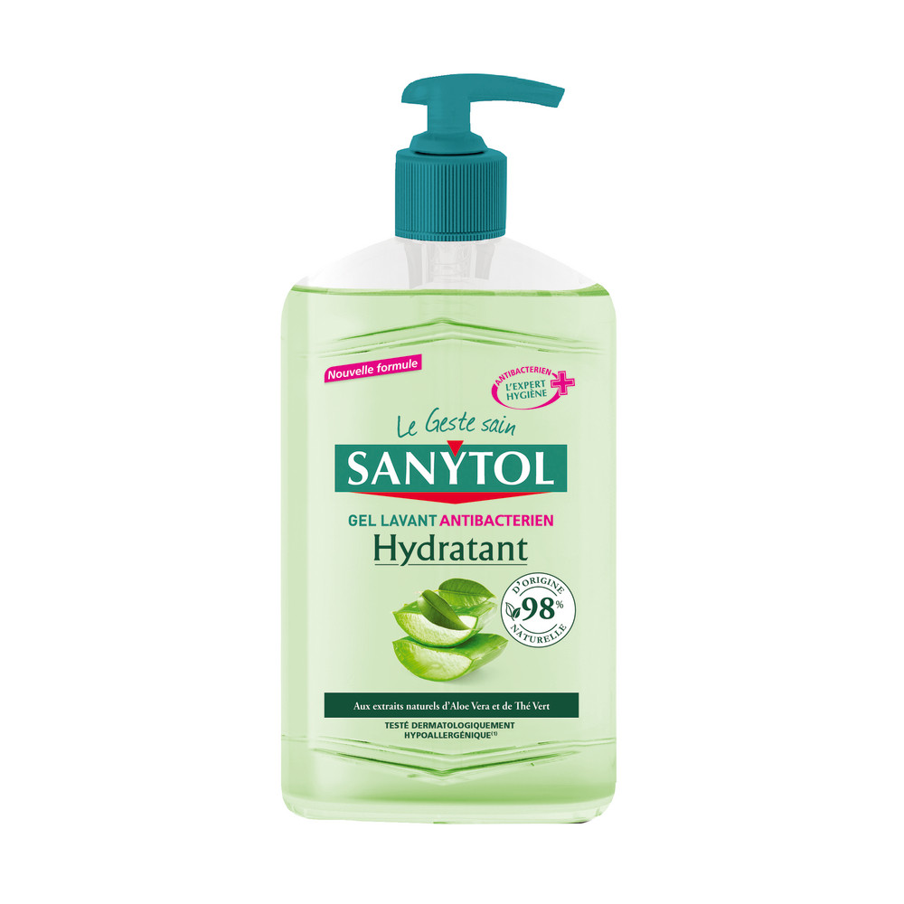 Gel lavant mains antibactérien hydratant Sanytol Aloe Vera 250 ml