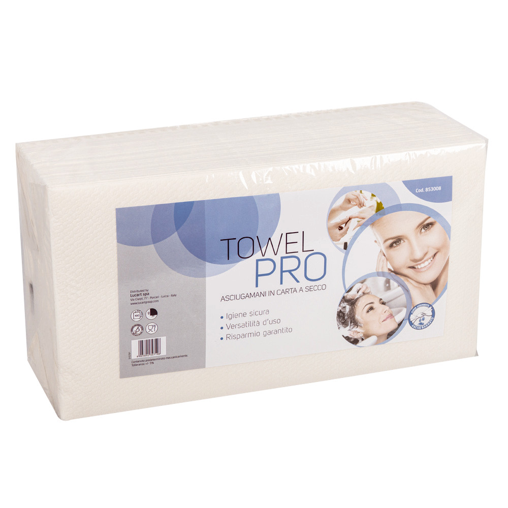 Serviettes de toilette jetables Lucart, boite de 100, 43 x 77 cm, 50 g/m2, gamme Airtech