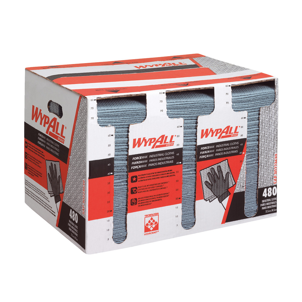 Chiffons Wypall FORCEMAX, boite distributrice de 480 formats