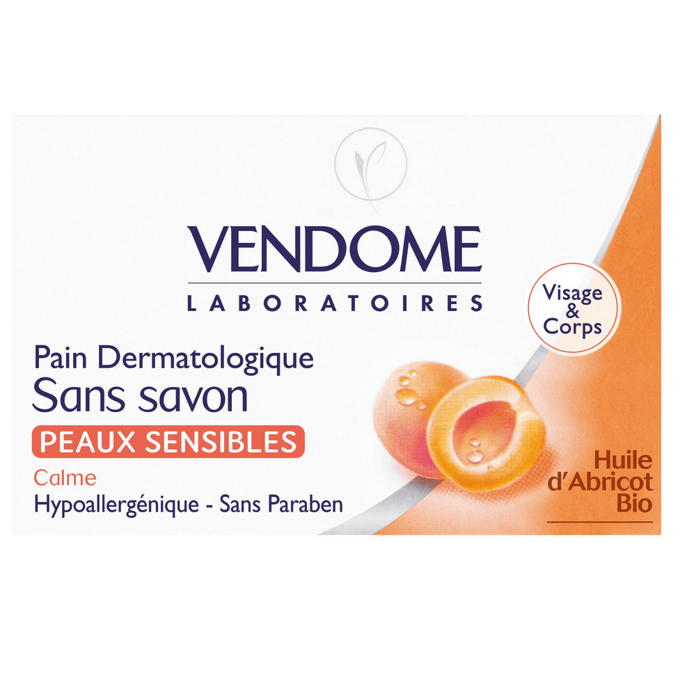 Pain dermatologique sans savon Vendome peaux sensibles 100 g