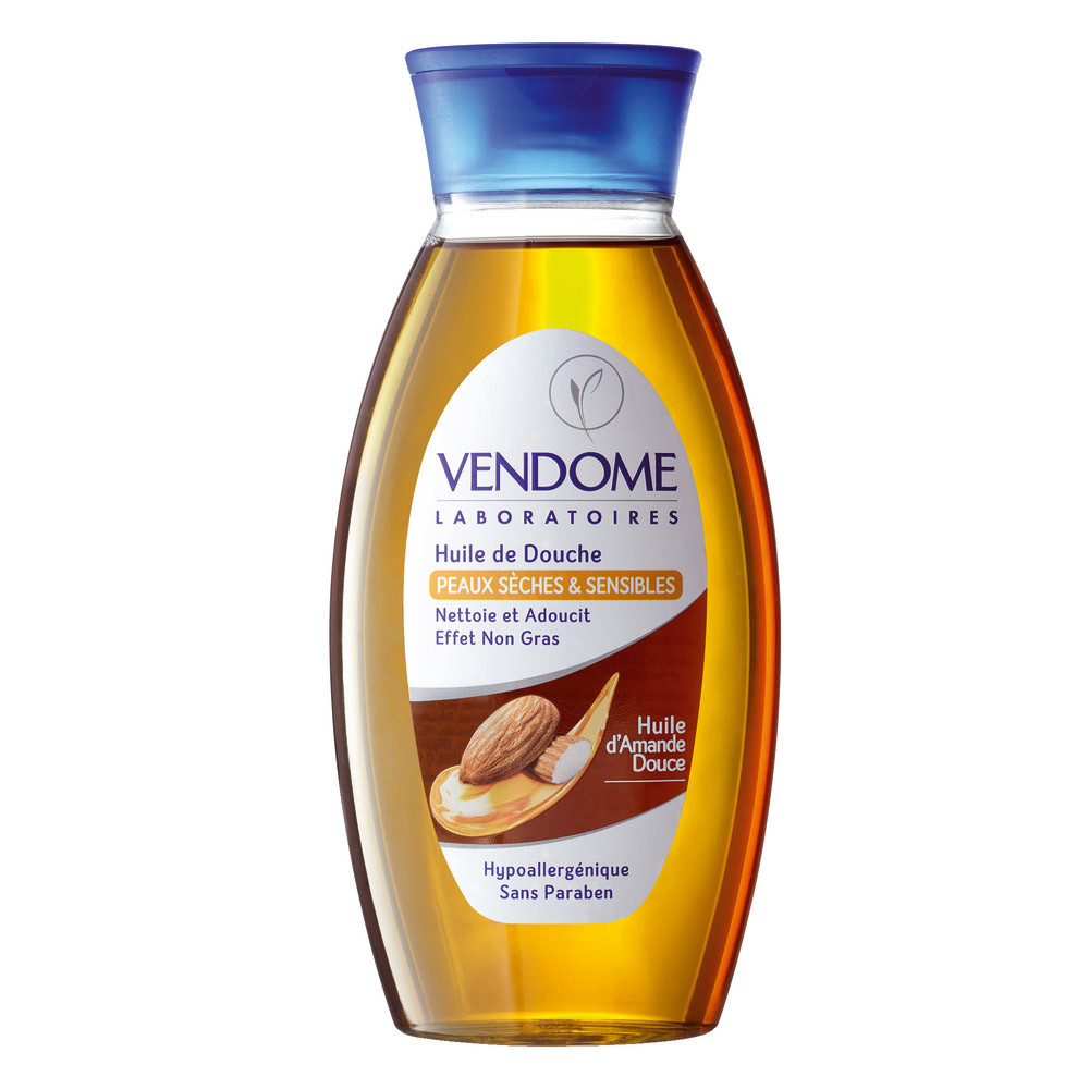 Huile de douche Vendome à l'huile d'Amande douce, flacon de 250 ml
