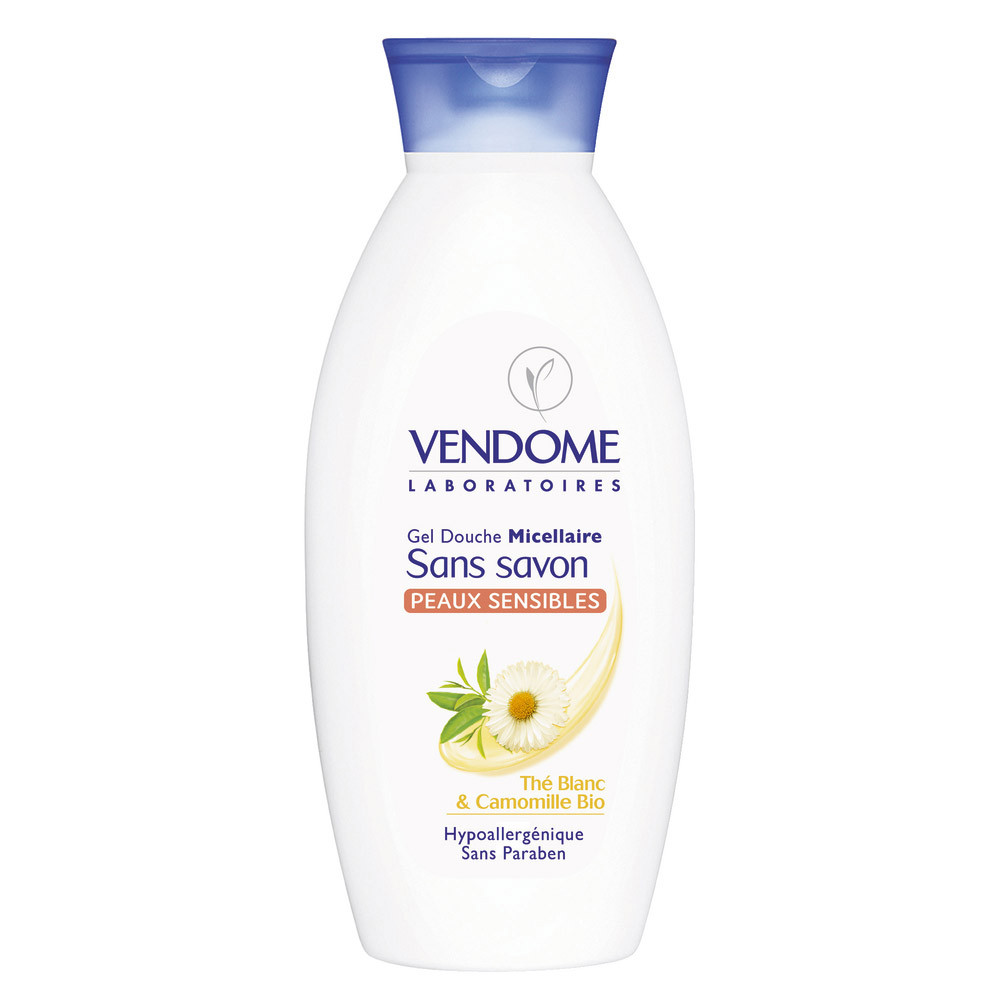 Gel douche micellaire Vendome thé blanc&camomille bio, flacon de 400 ml