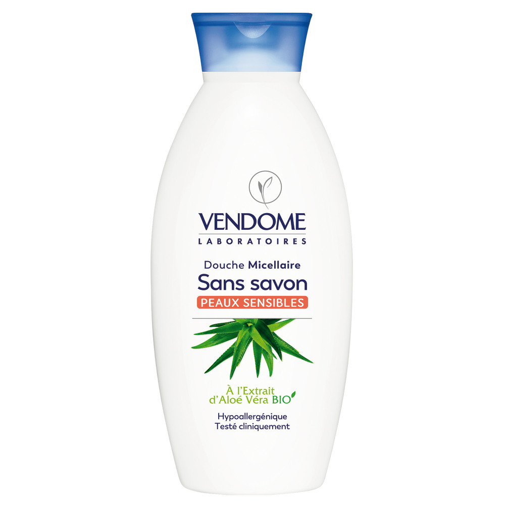 Gel douche micellaire Vendome extrait d'Aloe vera bio, 400 ml