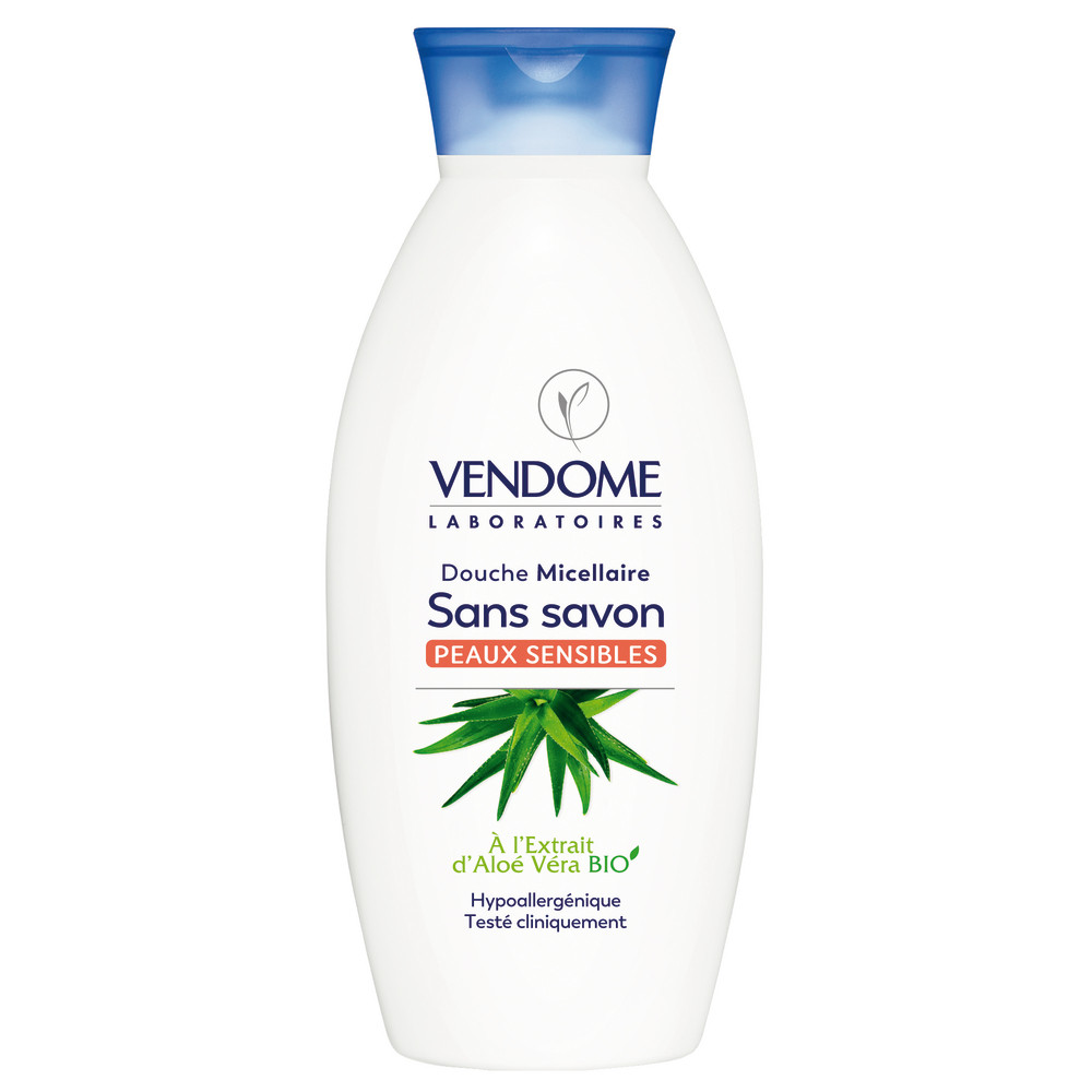 Gel douche micellaire Vendome extrait d'Aloe vera bio, 400 ml