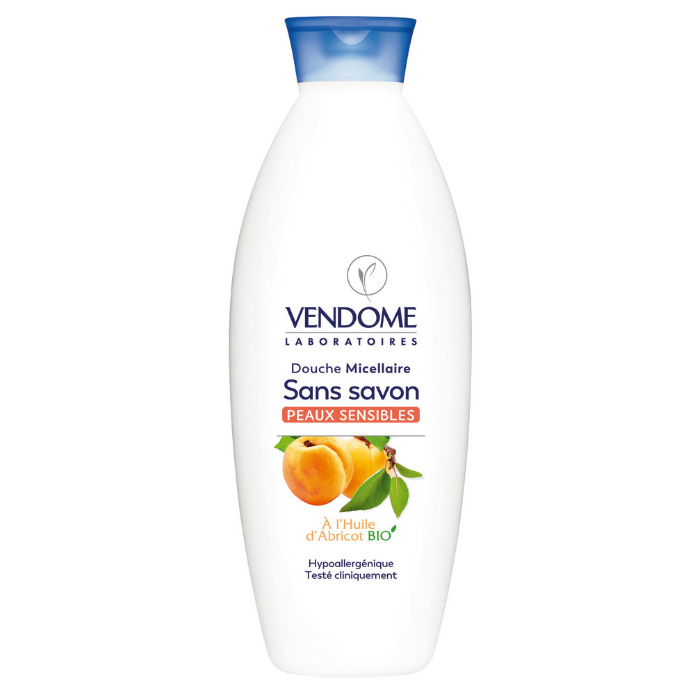 Gel douche micellaire Vendome abricot bio, flacon de 750 ml
