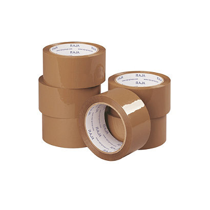 Ruban adhésif polypropylène havane RAJA Standard, lot de 6