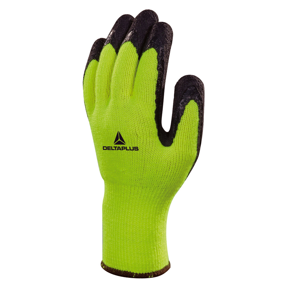 12 paires de gants de manutention haute visibilité spécial froid Apollon winter Delta Plus, taille 1
