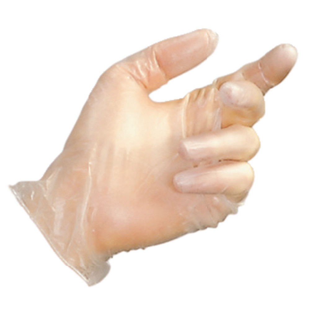 Gants vinyle économiques transparents, taille 9, boîte de 100