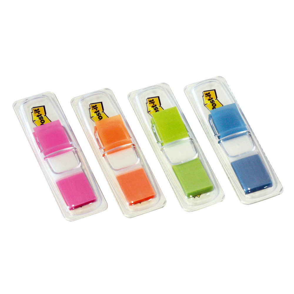 Etui de 4 distributeurs de 35 index Post-it® largeur 12 mm coloris intenses