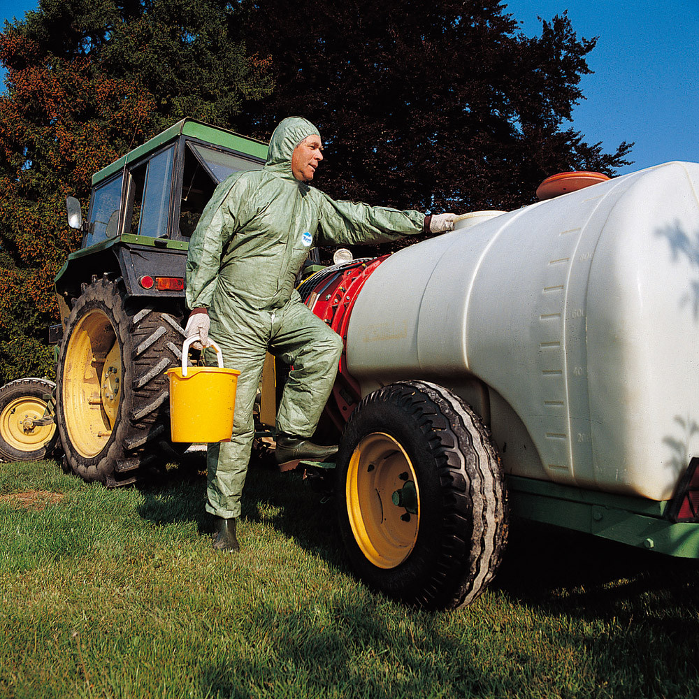 5 combinaisons vertes en non tissé Tyvek, Protection type 5 et 6, taille XL