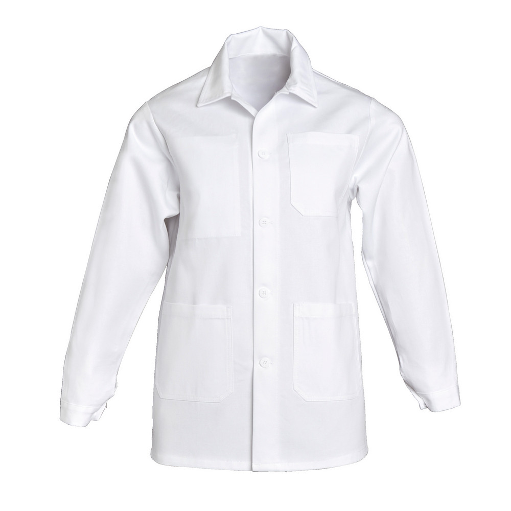 Veste de travail en coton blanc, taille XXL