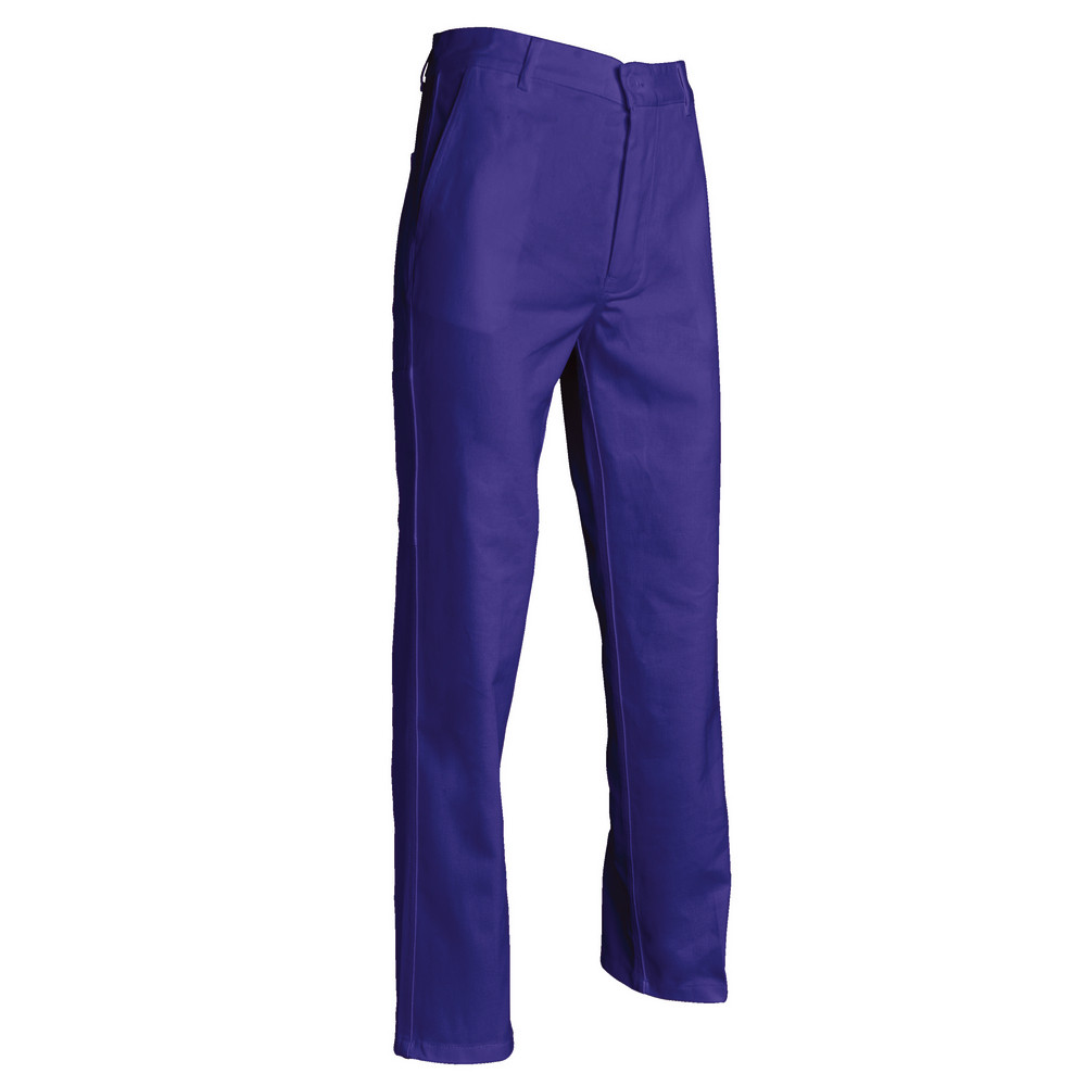 Pantalon de travail 100% coton bleu roi, taille 48