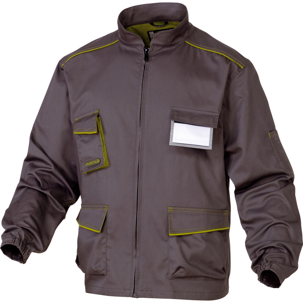 Veste de travail polycoton gris et vert Panostyle, Deltaplus, taille L