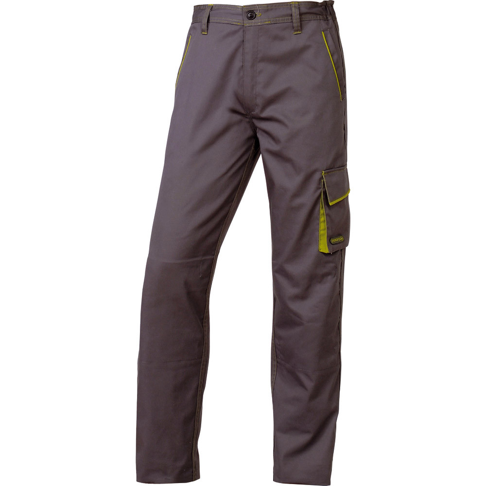 Pantalon de travail polycoton gris et vert Panostyle, DeltaPlus, taille L
