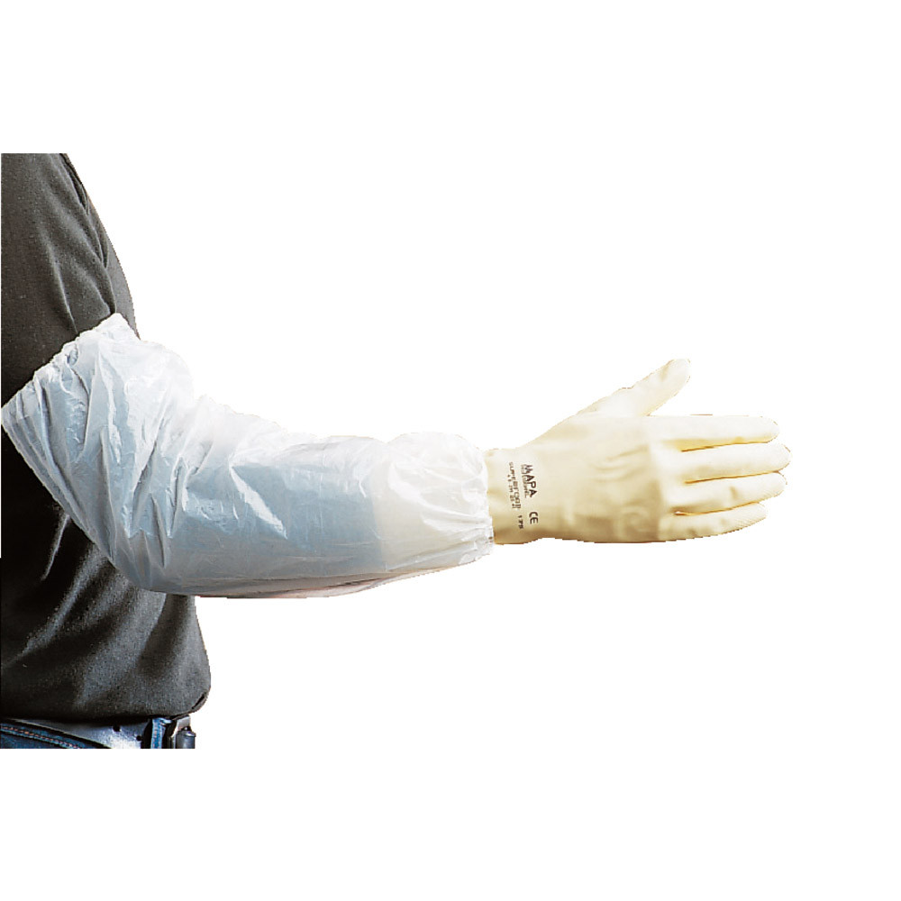 Manchettes de protection blanches contact alimentaire, taille unique, lot de 100