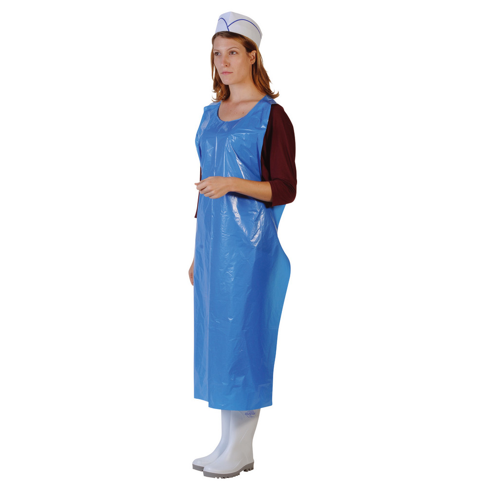 Tabliers jetables en polyéthylène bleu, taille unique, lot de 50