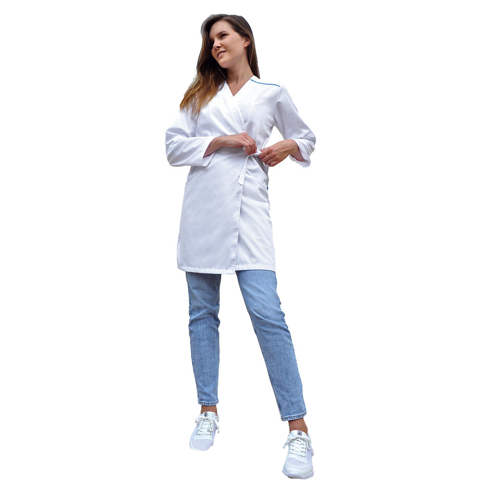 Blouse professionnelle Flore écoresponsable lyocell blanche, taille 2