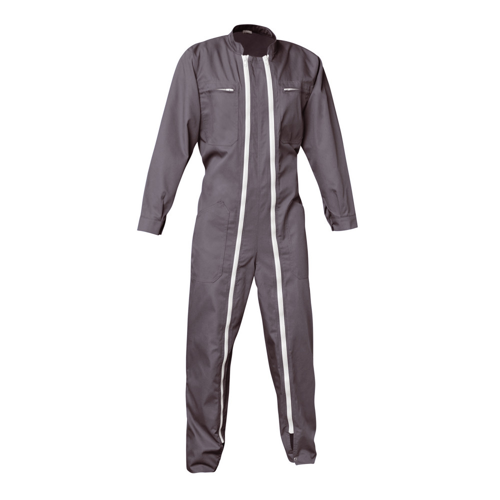 Combinaison de travail grise double fermeture, polycoton, taille L
