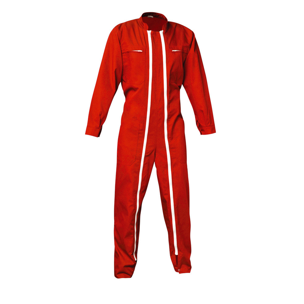 Combinaison de travail rouge double fermeture, polycoton, taille XXL