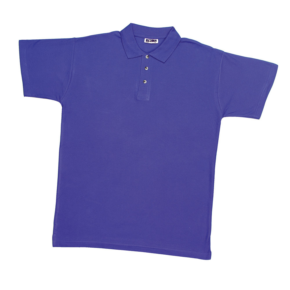 Polo à manches courtes 100% coton bleu roi, taille M