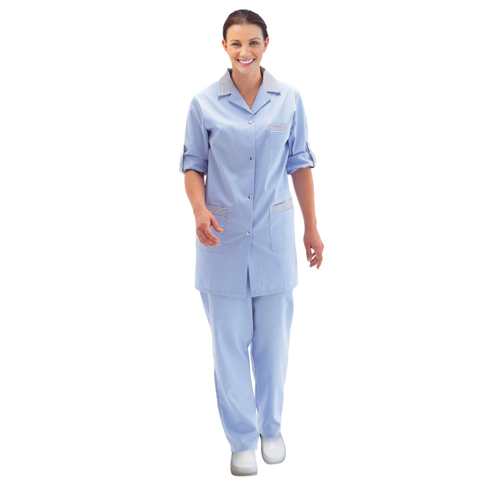 Tunique femme bleu ciel à manches réglables, taille 48/50