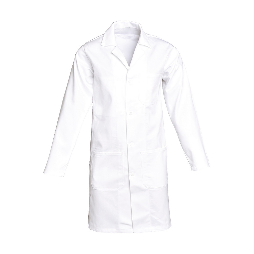 Blouse homme manches longues 100% coton blanc, taille 56 / 58